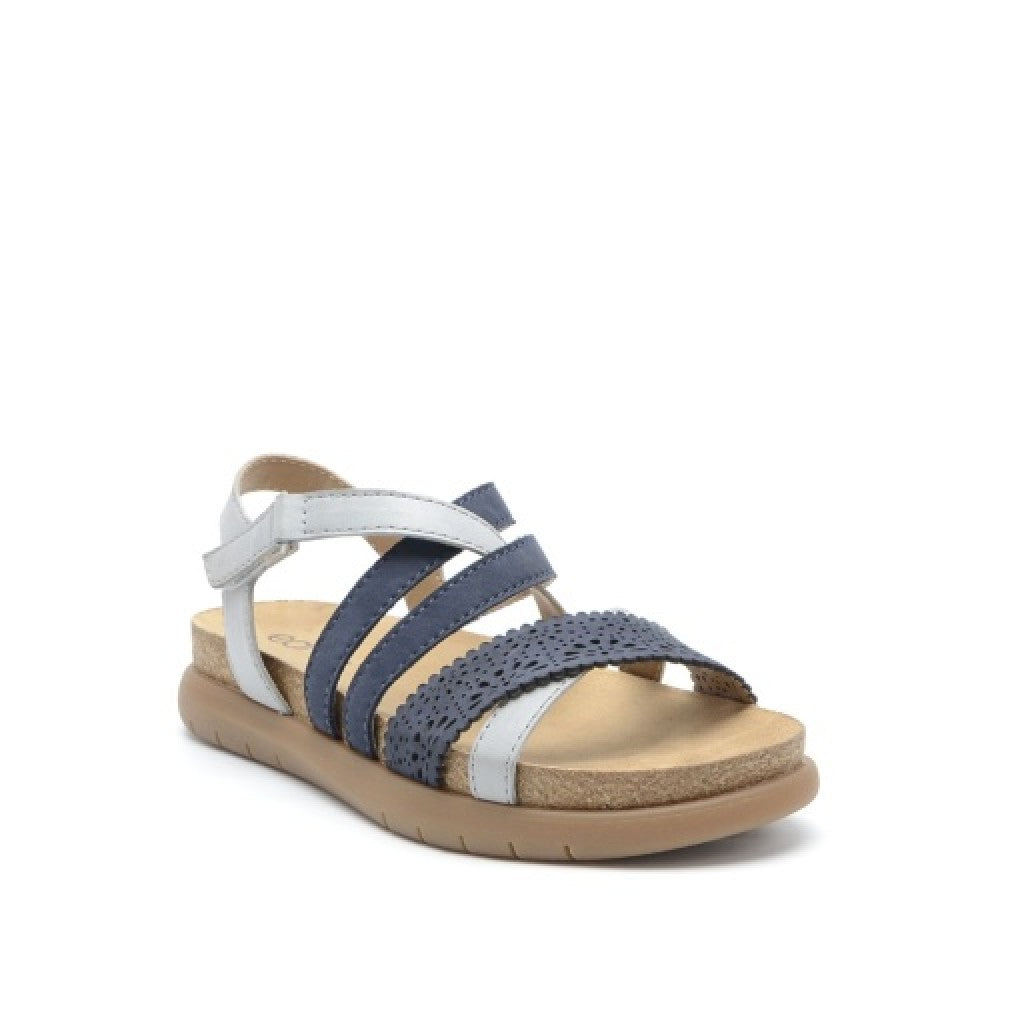 Earth Athena Strappy Sandal Cushioned Support Women's Casual Sandal - Dark Blue - 7