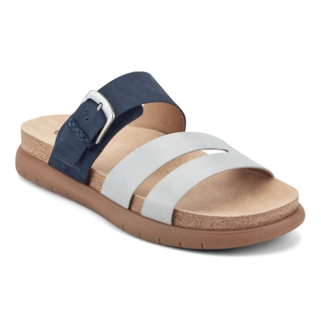 Earth Ayden Strappy Slip-on Sandal Cushioned Arch Support Women's Casual Sandal - Dark Blue - 1