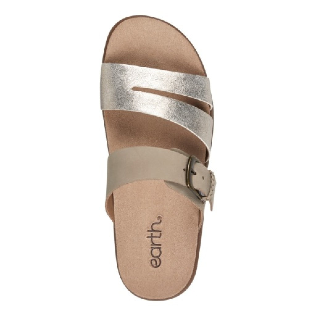 Earth Ayden Strappy Slip-on Sandal Cushioned Arch Support Women's Casual Sandal - Taupe - 5