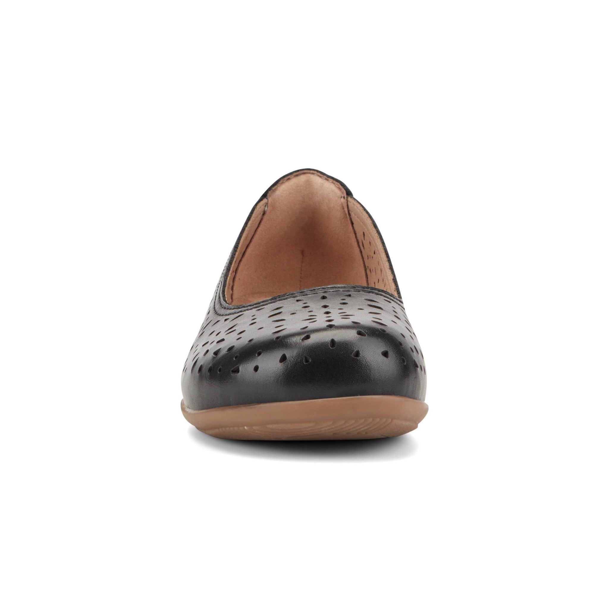 Earth Bentlee Leather Ballet Casual Cushioned Arch Support Women's Flats - Black Leather - 3