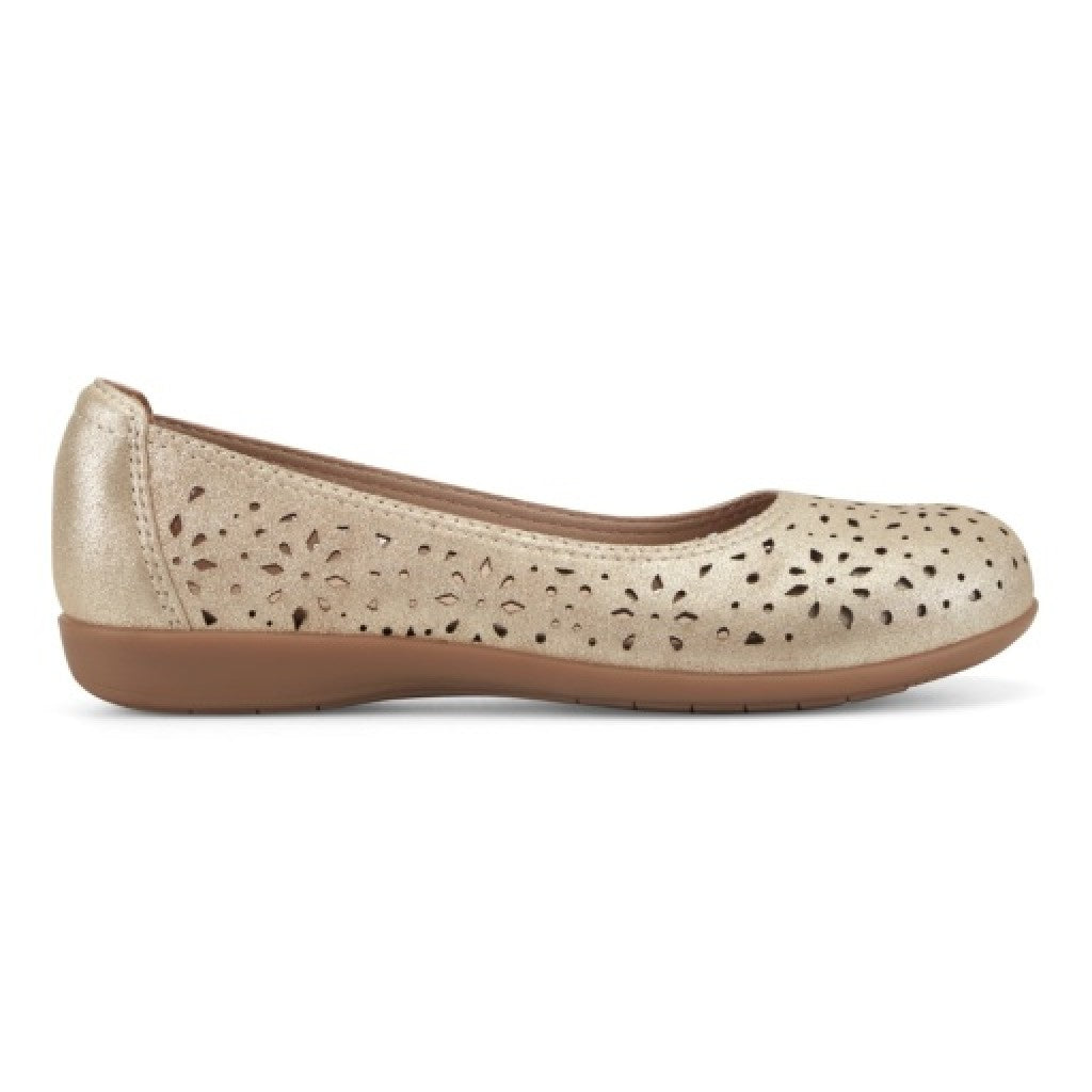 Earth Bentlee Leather Ballet Casual Cushioned Arch Support Women's Flats - Gold - 2