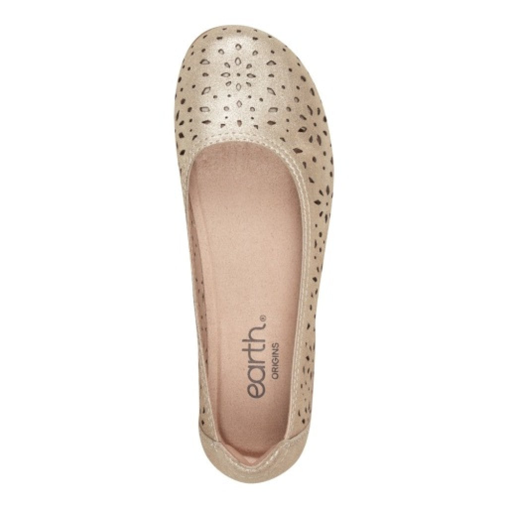 Earth Bentlee Leather Ballet Casual Cushioned Arch Support Women's Flats - Gold - 6