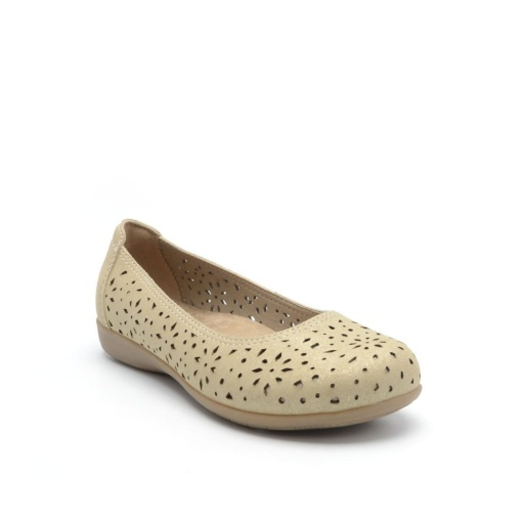 Earth Bentlee Leather Ballet Casual Cushioned Arch Support Women's Flats - Gold - 8