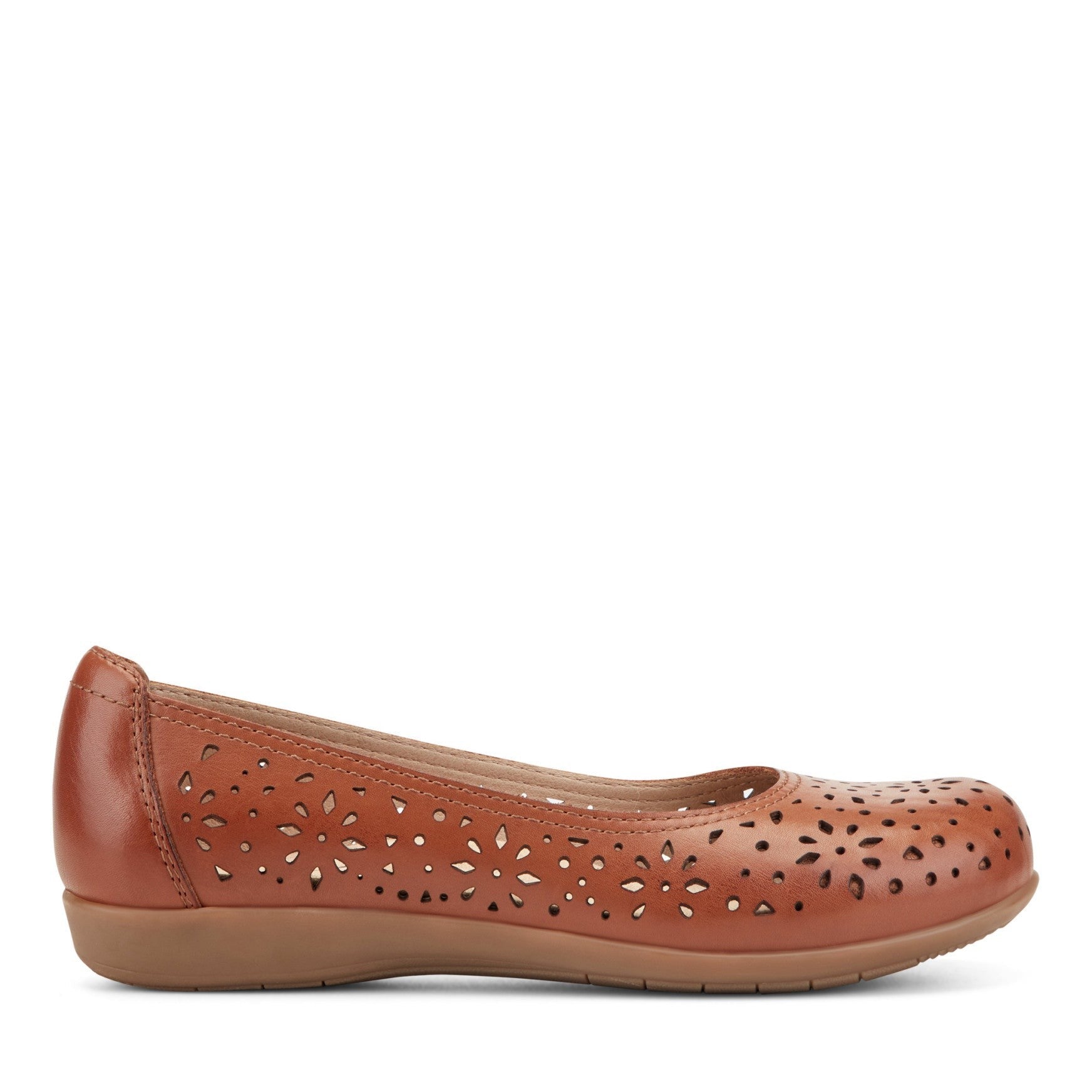 Earth Bentlee Leather Ballet Casual Cushioned Arch Support Women's Flats - Light Brown Leather - 1