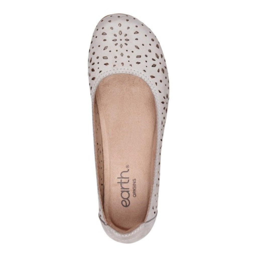 Earth Bentlee Leather Ballet Casual Cushioned Arch Support Women's Flats - Light Gray - 6