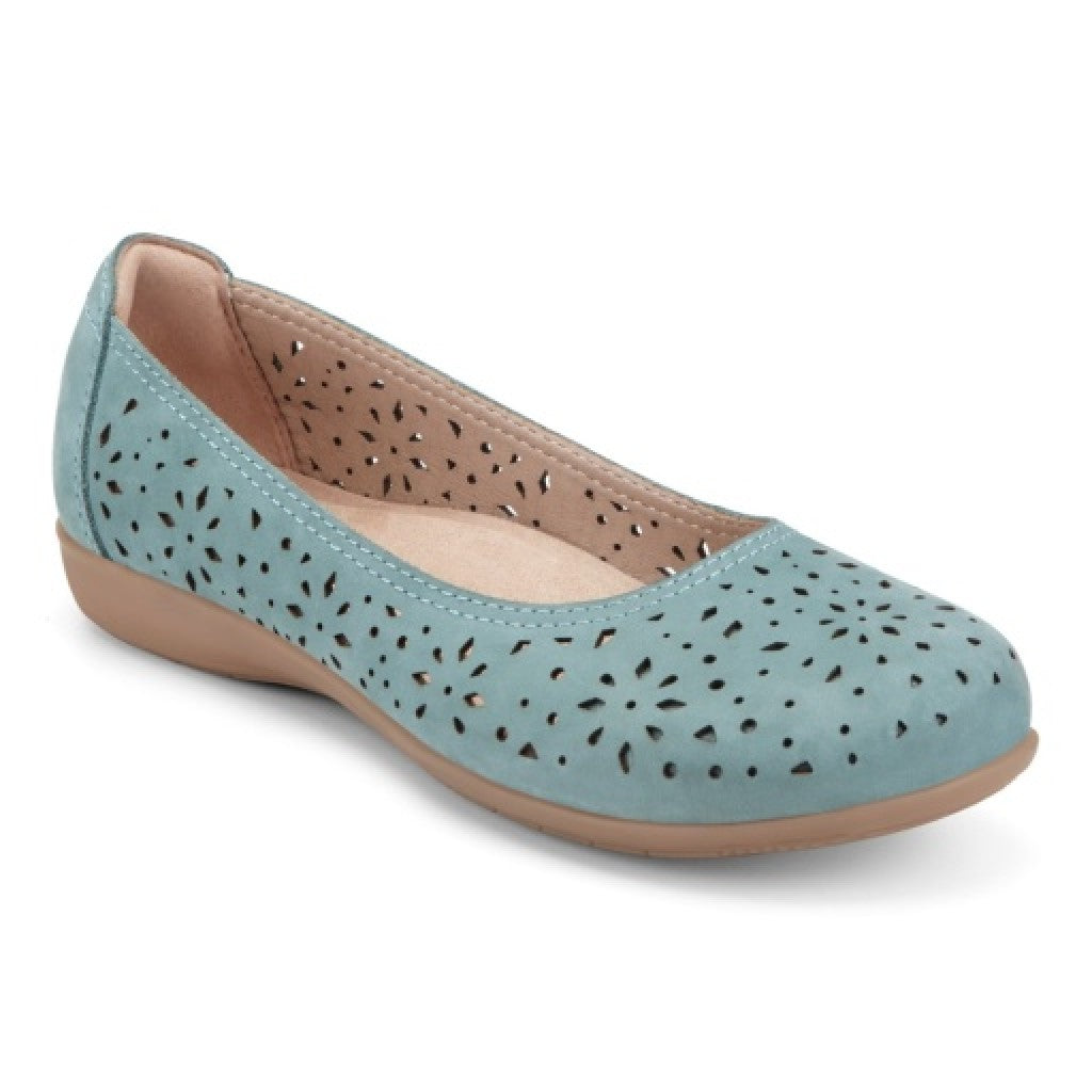 Earth Bentlee Leather Ballet Casual Cushioned Arch Support Women's Flats - Medium Green - 1