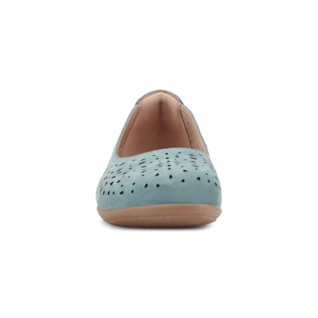 Earth Bentlee Leather Ballet Casual Cushioned Arch Support Women's Flats - Medium Green - 3