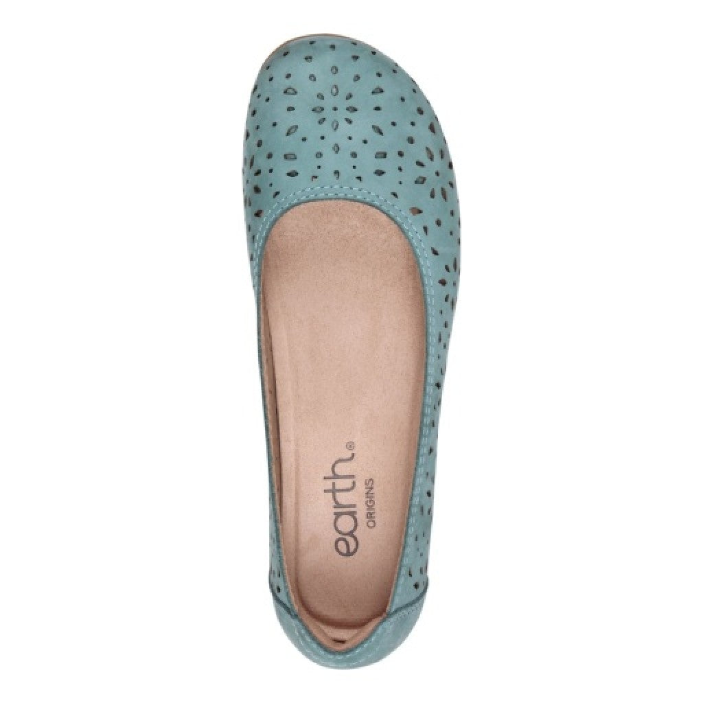 Earth Bentlee Leather Ballet Casual Cushioned Arch Support Women's Flats - Medium Green - 6