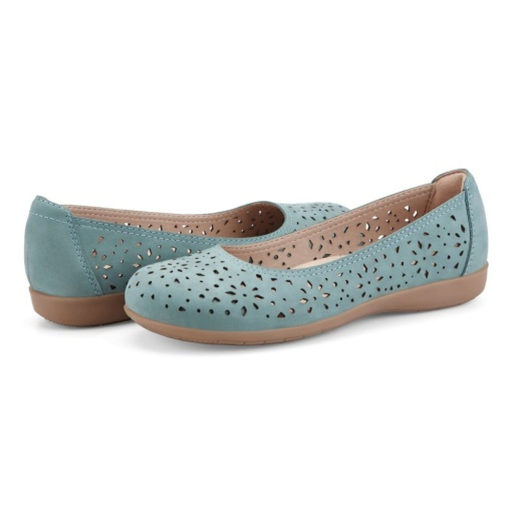 Earth Bentlee Leather Ballet Casual Cushioned Arch Support Women's Flats - Medium Green - 7