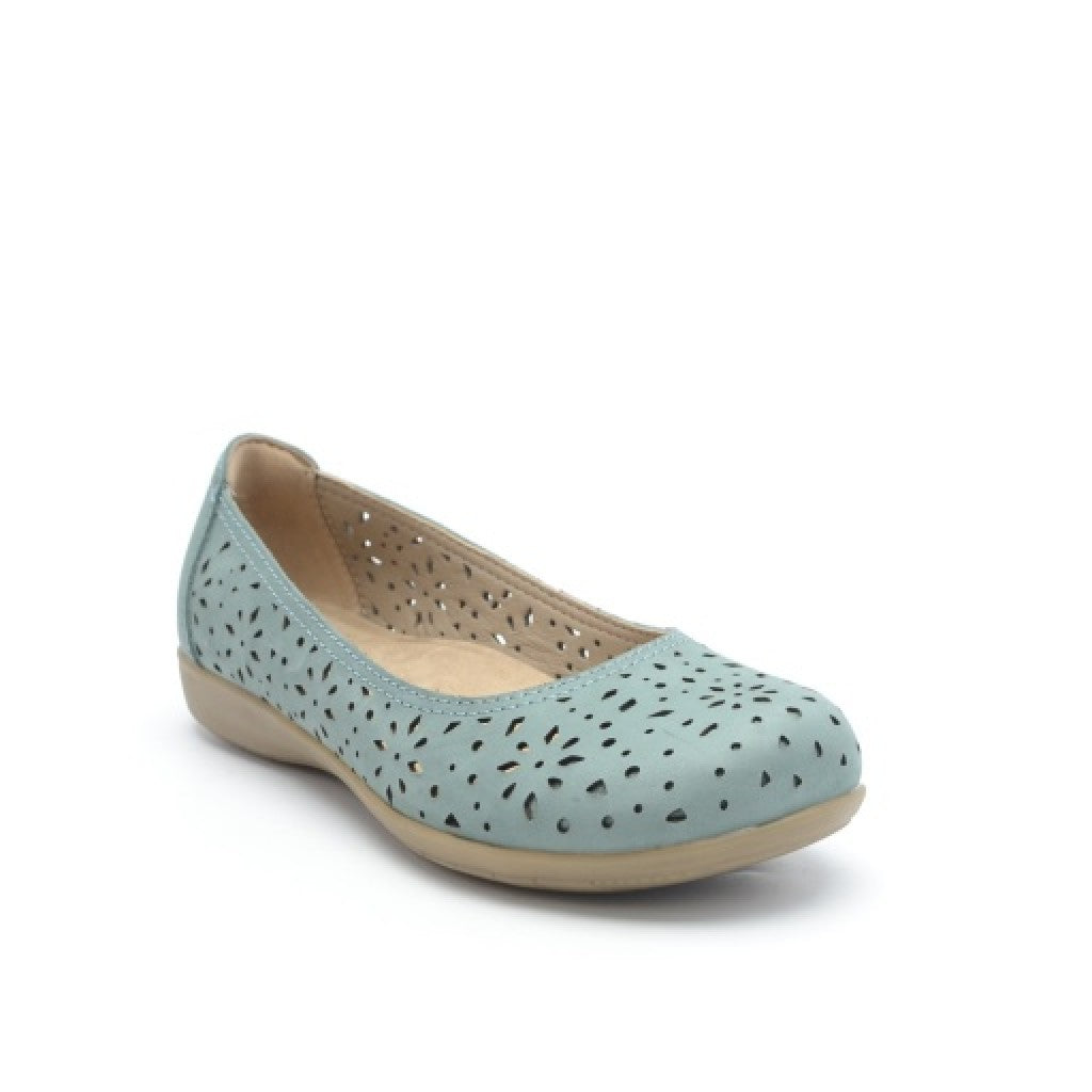 Earth Bentlee Leather Ballet Casual Cushioned Arch Support Women's Flats - Medium Green - 8
