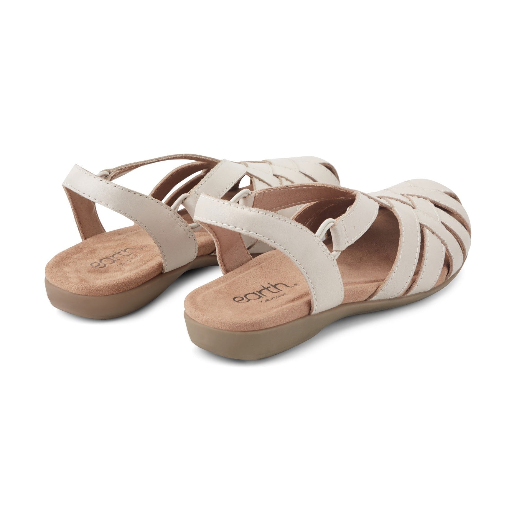 Earth Berri Woven Slip-On - Cushioned Arch Support Women's Sandal - Light Natural Leather - 4