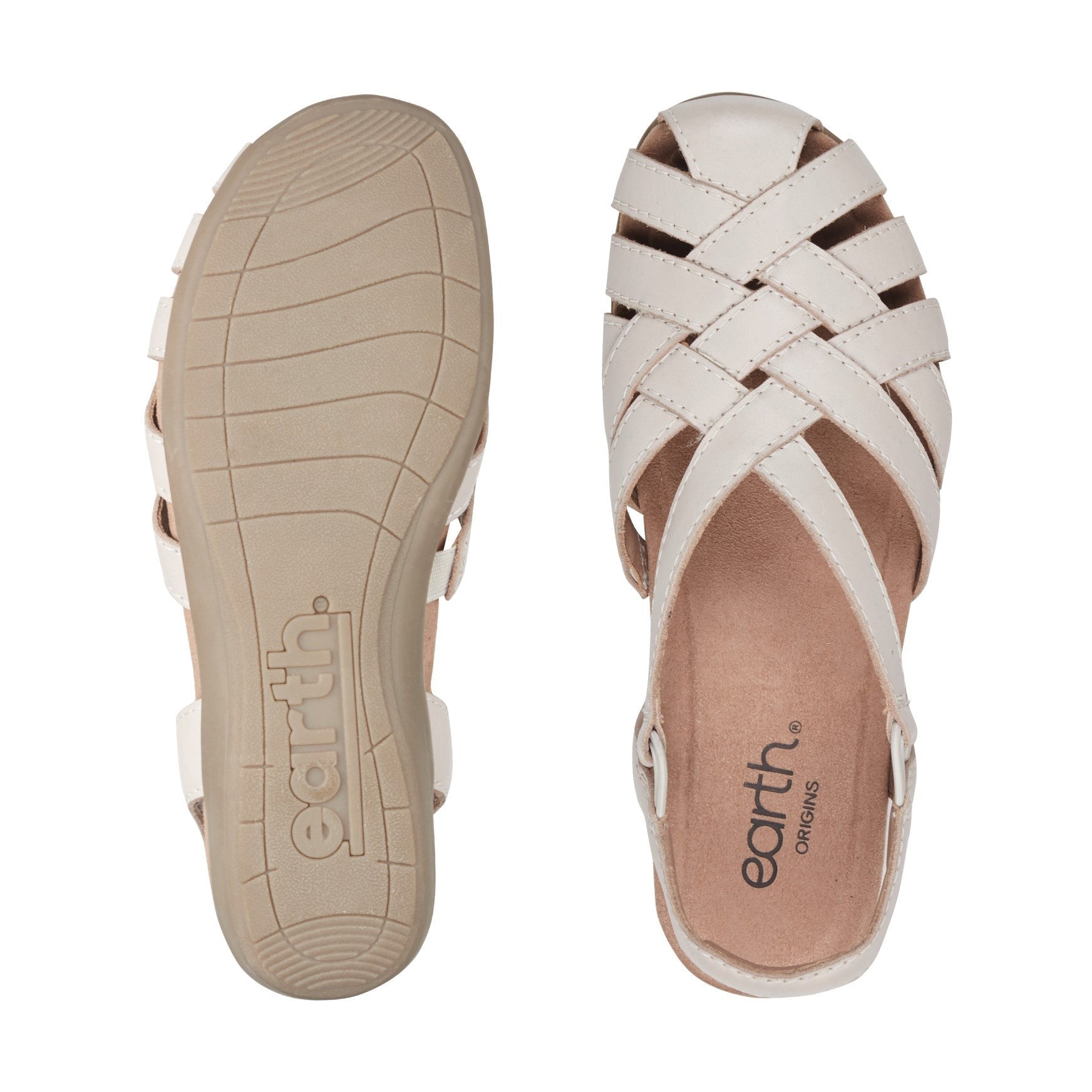 Earth Berri Woven Slip-On - Cushioned Arch Support Women's Sandal - Light Natural Leather - 6