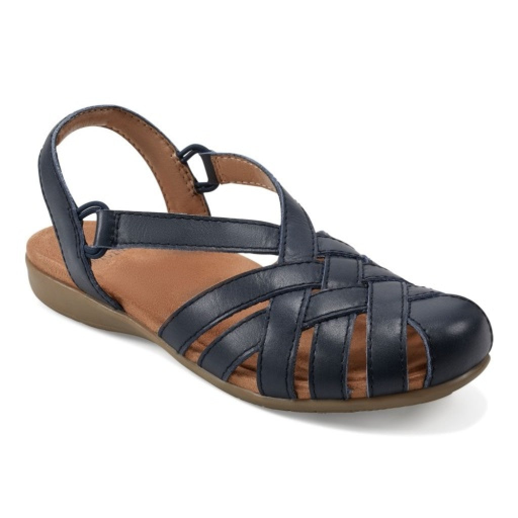 Earth Berri Woven Slip-On - Cushioned Arch Support Women's Sandal - Medium Blue - 1