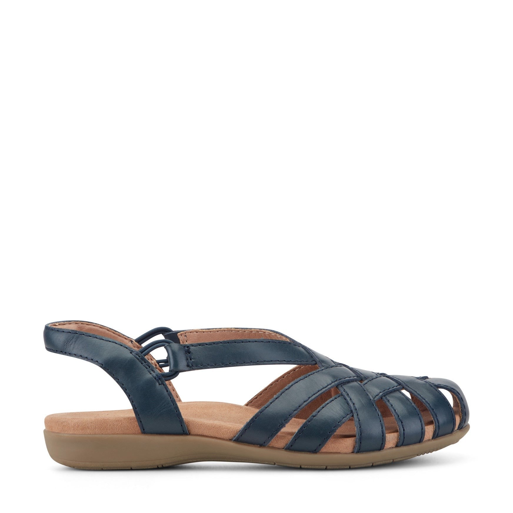 Earth Berri Woven Slip-On - Cushioned Arch Support Women's Sandal - Navy Leather - 1