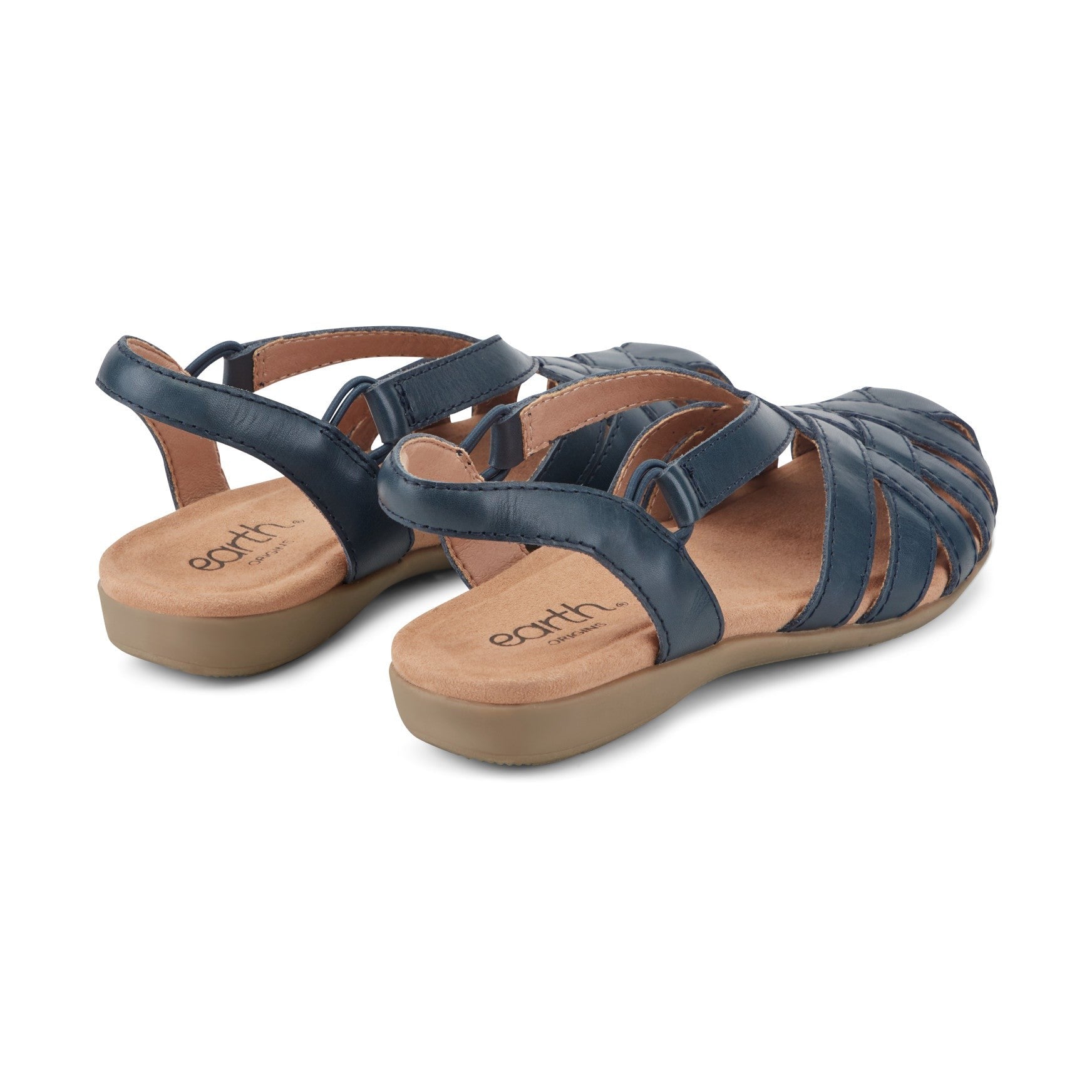 Earth Berri Woven Slip-On - Cushioned Arch Support Women's Sandal - Navy Leather - 4