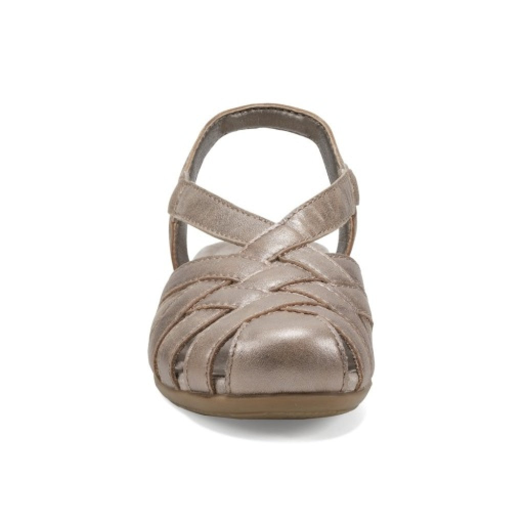 Earth Berri Woven Slip-On - Cushioned Arch Support Women's Sandal - Pewter - 3