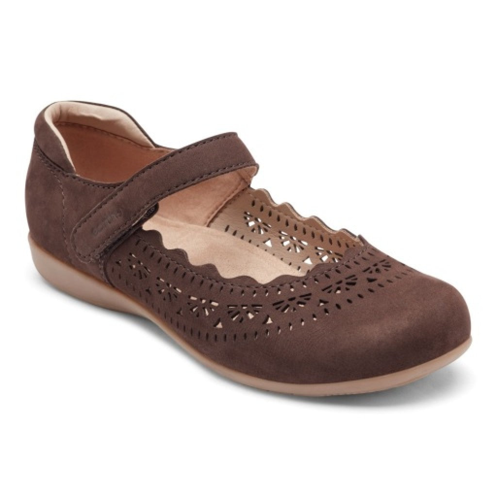 Earth Brady Round Toe Adjustable Strap Casual - Cushioned Arch Support Women's Slip-On Shoe - Dark Brown - 1
