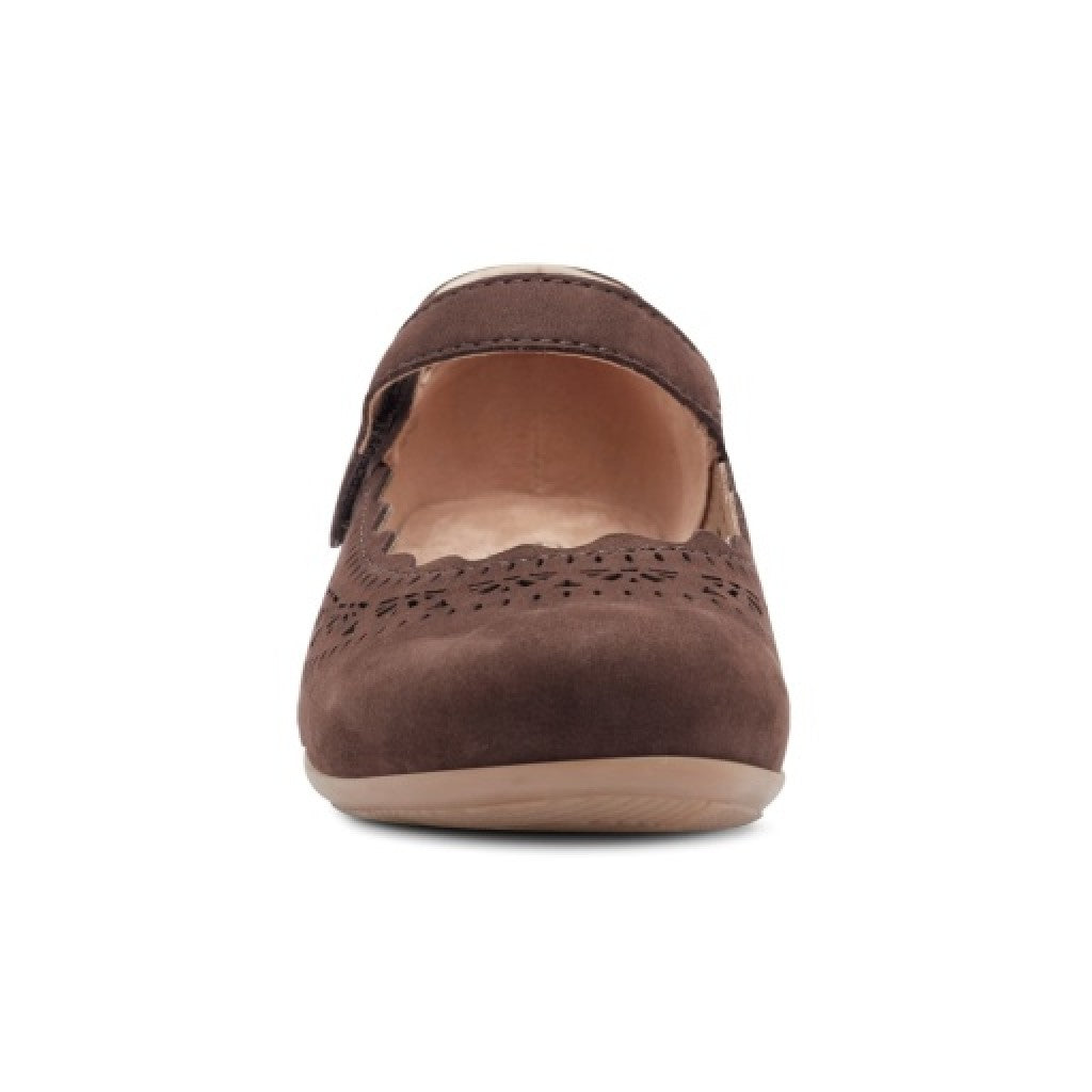 Earth Brady Round Toe Adjustable Strap Casual - Cushioned Arch Support Women's Slip-On Shoe - Dark Brown - 3