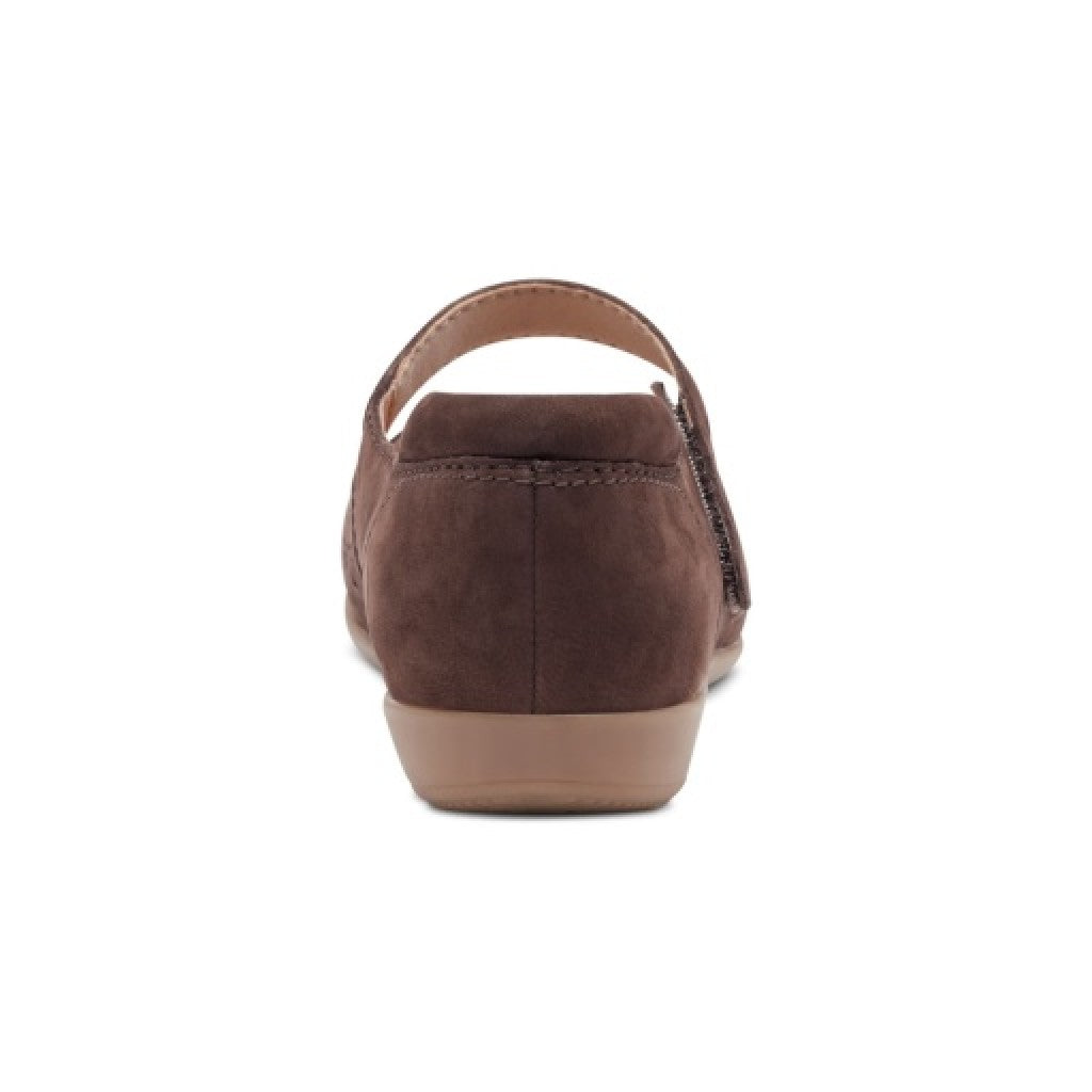 Earth Brady Round Toe Adjustable Strap Casual - Cushioned Arch Support Women's Slip-On Shoe - Dark Brown - 4