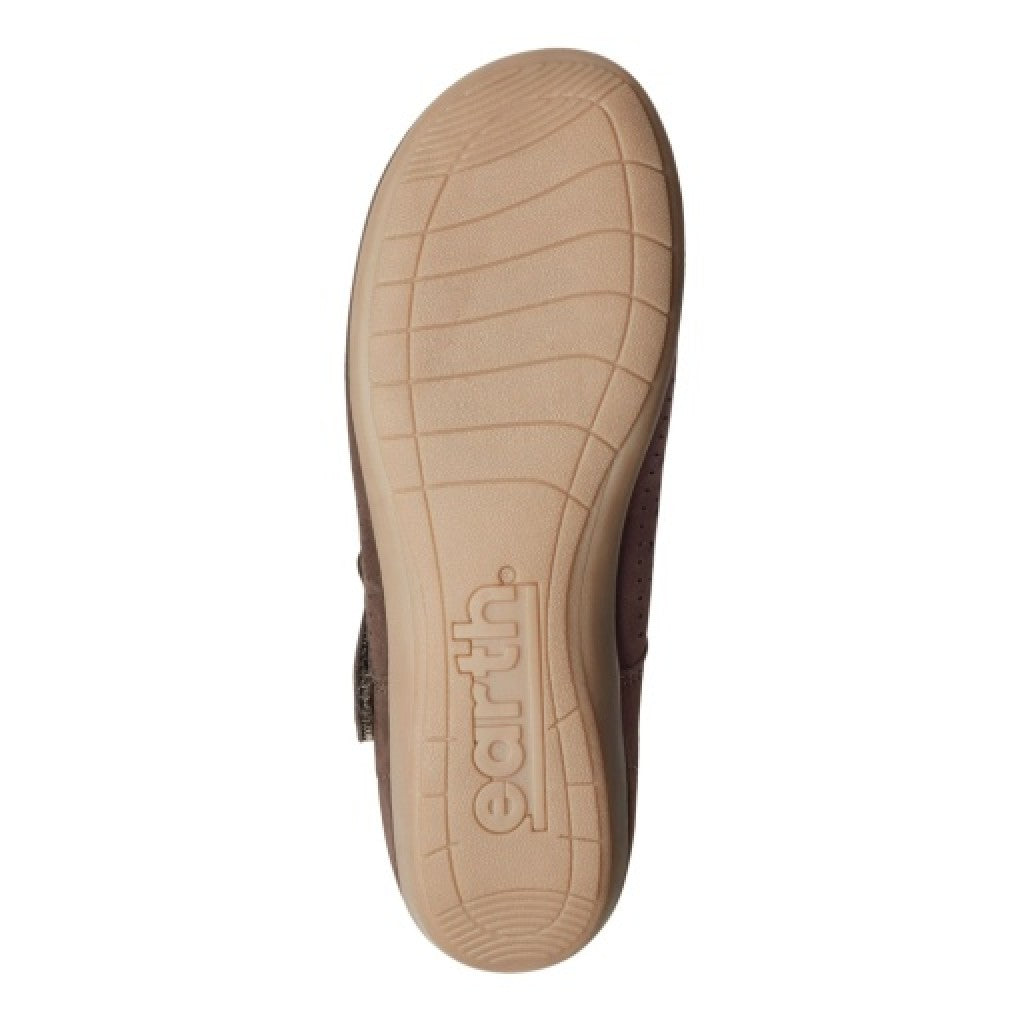 Earth Brady Round Toe Adjustable Strap Casual - Cushioned Arch Support Women's Slip-On Shoe - Dark Brown - 5