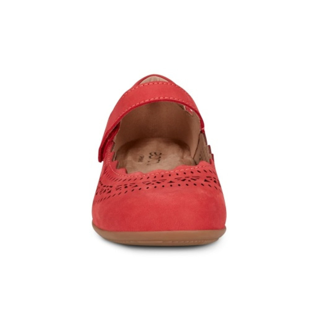 Earth Brady Round Toe Adjustable Strap Casual - Cushioned Arch Support Women's Slip-On Shoe - Medium Red - 3