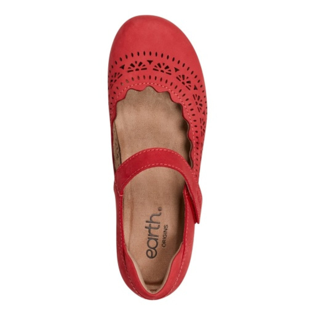 Earth Brady Round Toe Adjustable Strap Casual - Cushioned Arch Support Women's Slip-On Shoe - Medium Red - 6