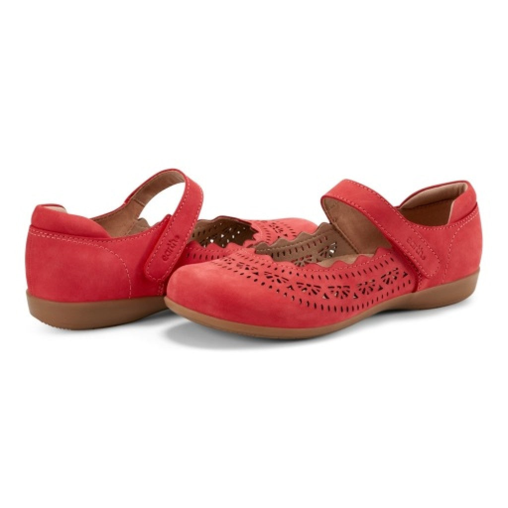 Earth Brady Round Toe Adjustable Strap Casual - Cushioned Arch Support Women's Slip-On Shoe - Medium Red - 7