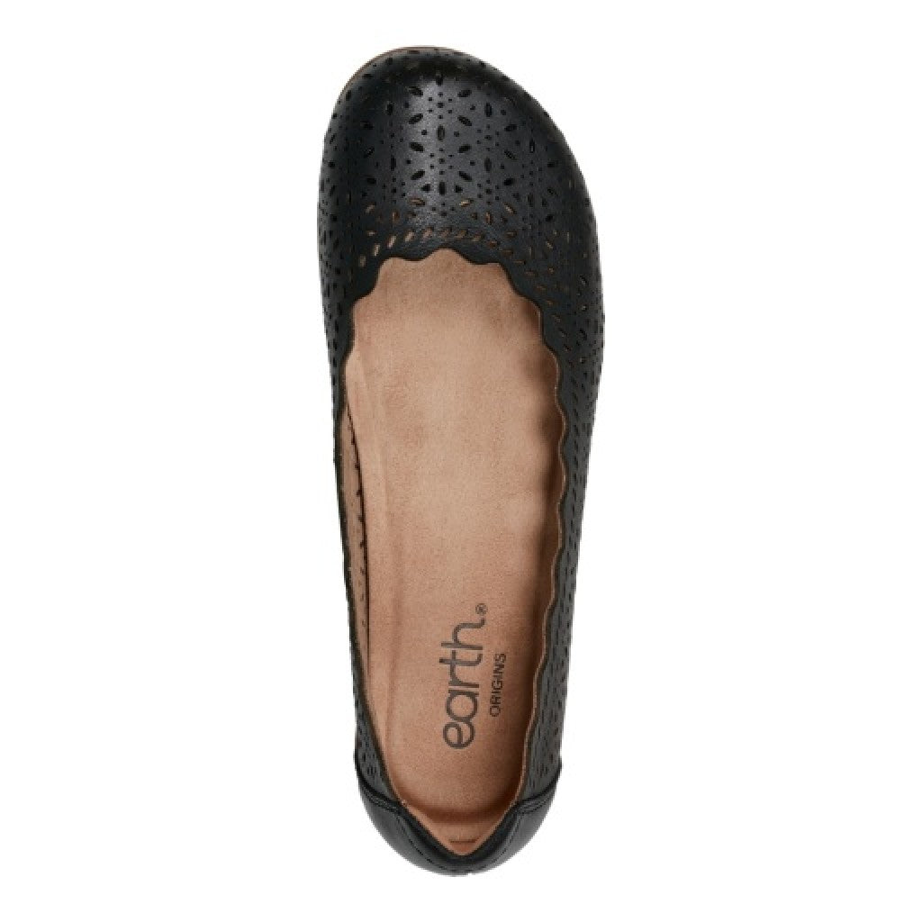 Earth Bria Cushioned Arch Support Slip-On Women's Ballet Flat - Black - 6