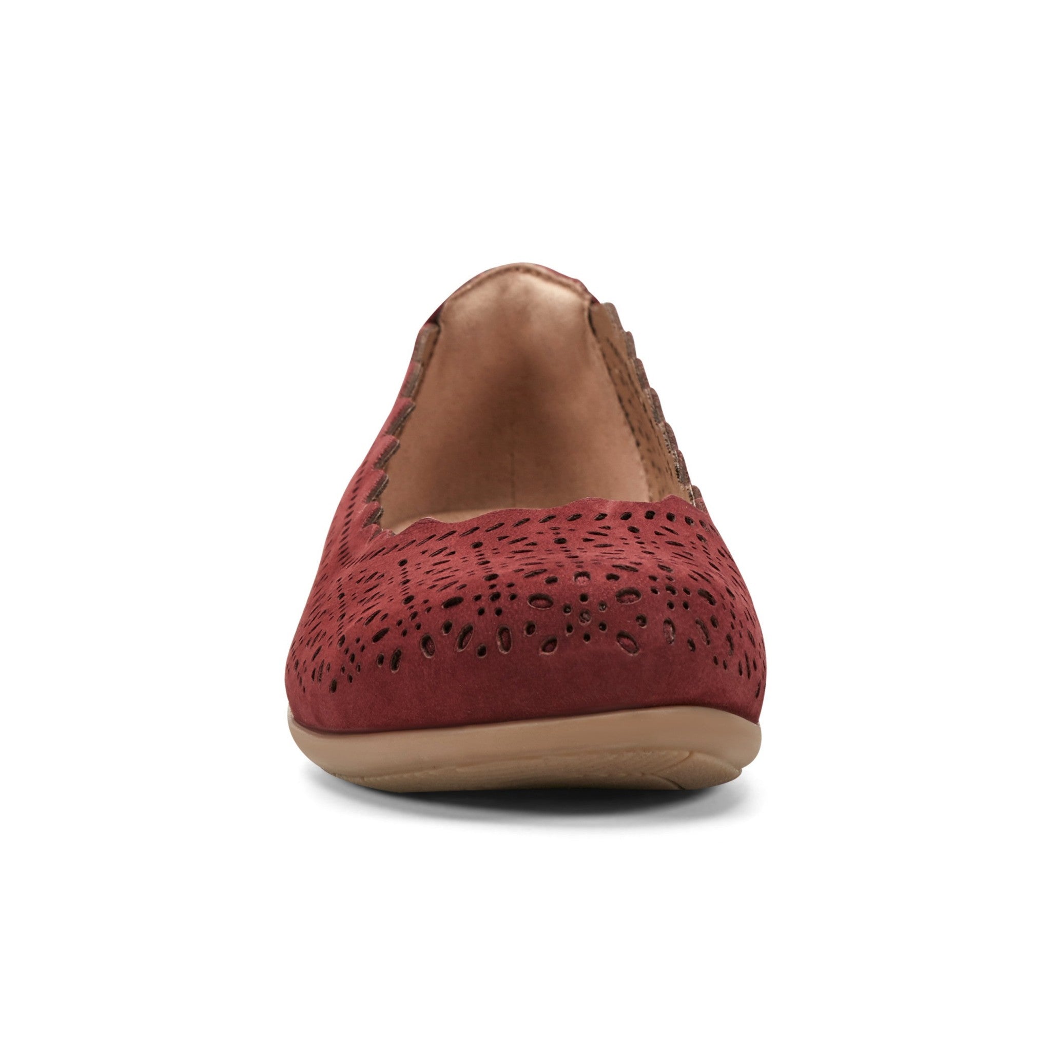 Earth Bria Cushioned Arch Support Slip-On Women's Ballet Flat - Dark Red Leather - 3