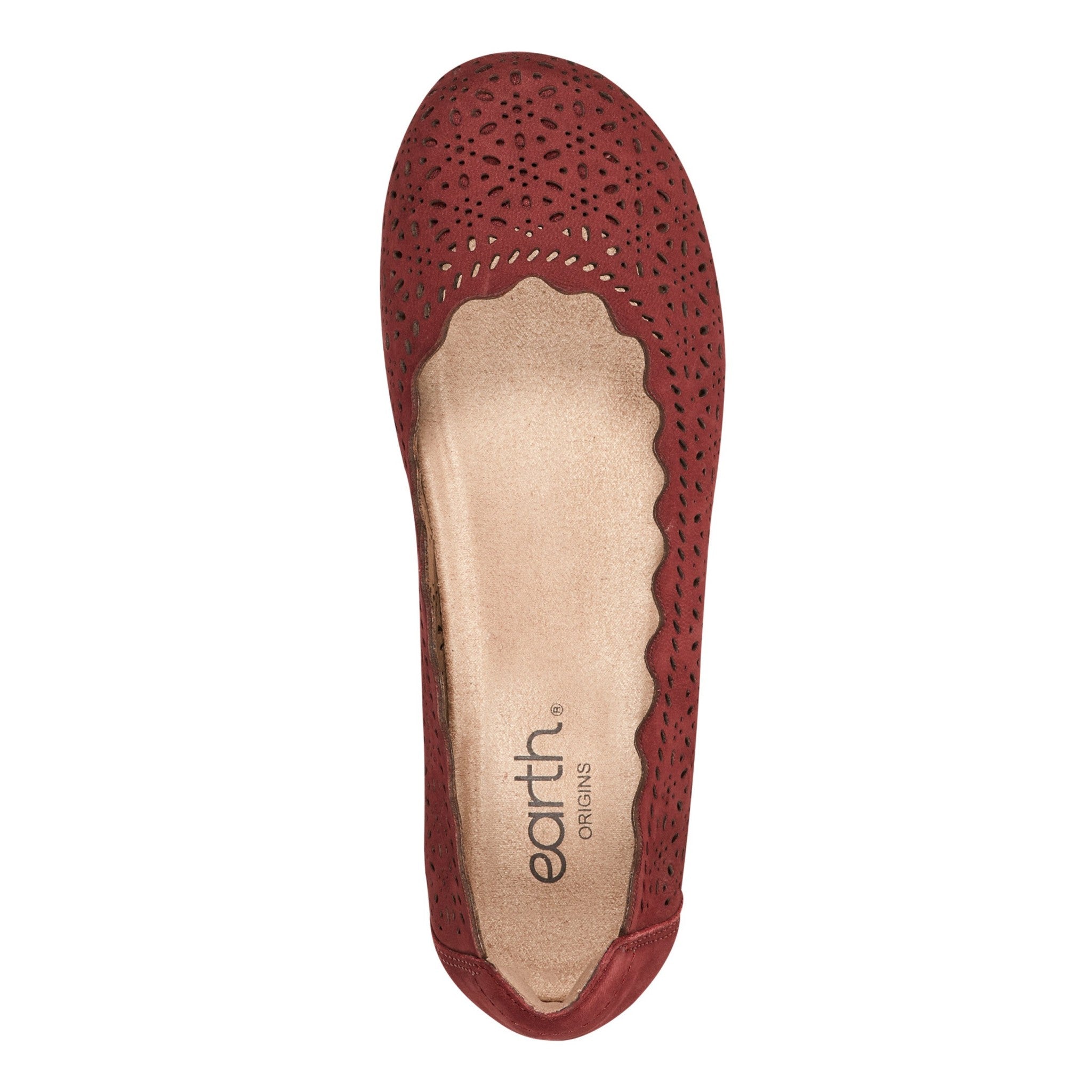 Earth Bria Cushioned Arch Support Slip-On Women's Ballet Flat - Dark Red Leather - 5