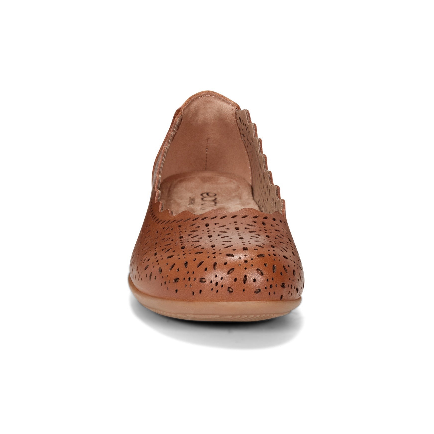 Earth Bria Cushioned Arch Support Slip-On Women's Ballet Flat - Medium Brown Leather - 3