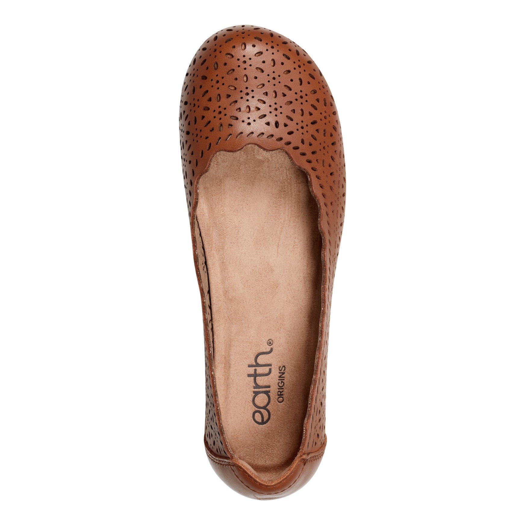 Earth Bria Cushioned Arch Support Slip-On Women's Ballet Flat - Medium Brown Leather - 5
