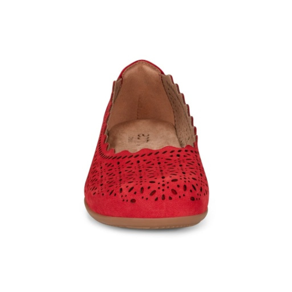 Earth Bria Cushioned Arch Support Slip-On Women's Ballet Flat - Medium Red - 3