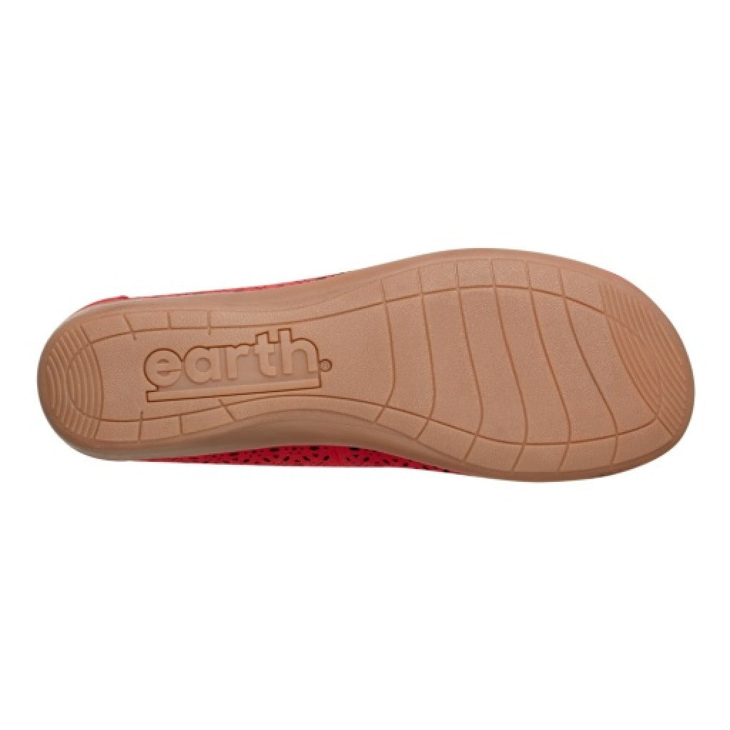 Earth Bria Cushioned Arch Support Slip-On Women's Ballet Flat - Medium Red - 5