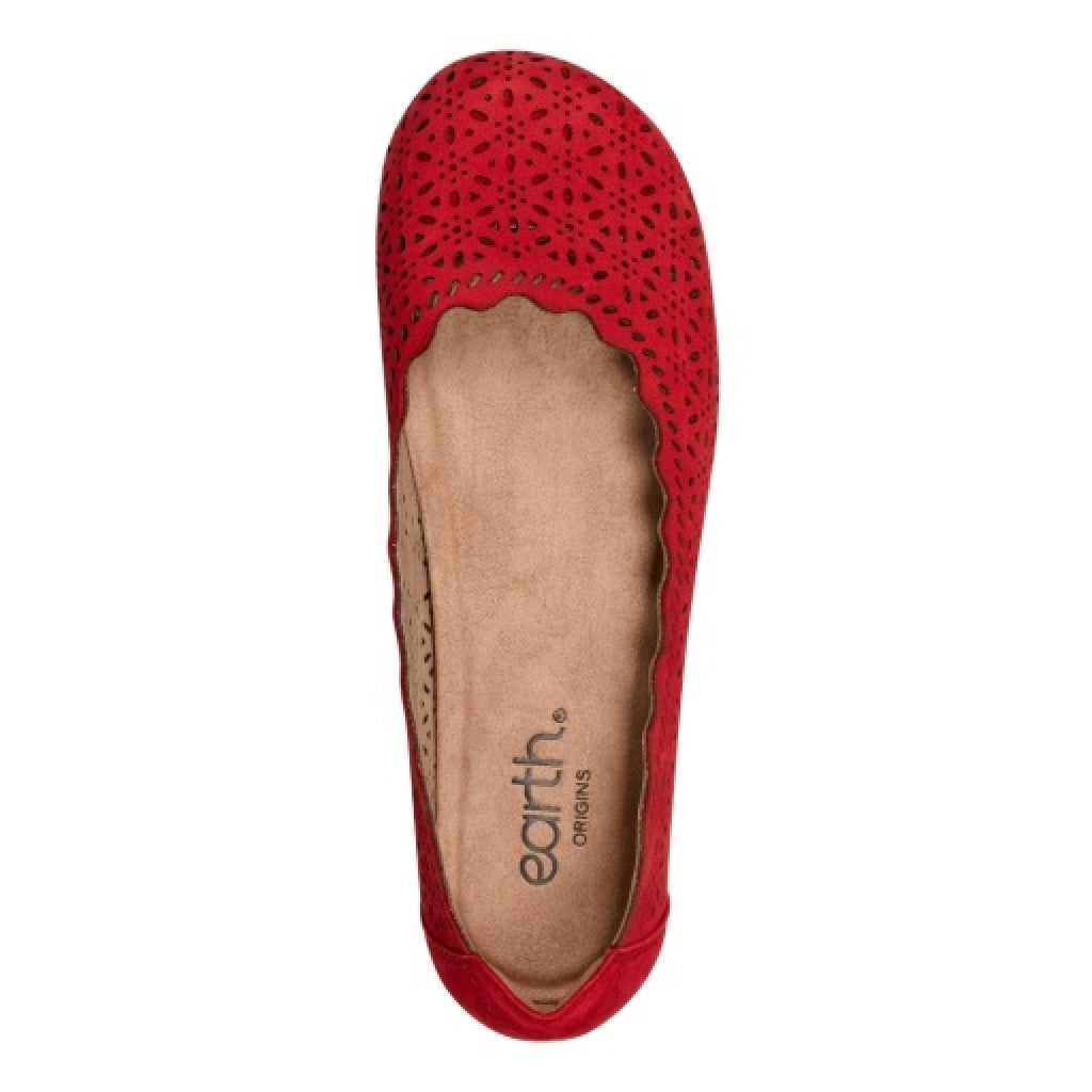 Earth Bria Cushioned Arch Support Slip-On Women's Ballet Flat - Medium Red - 6