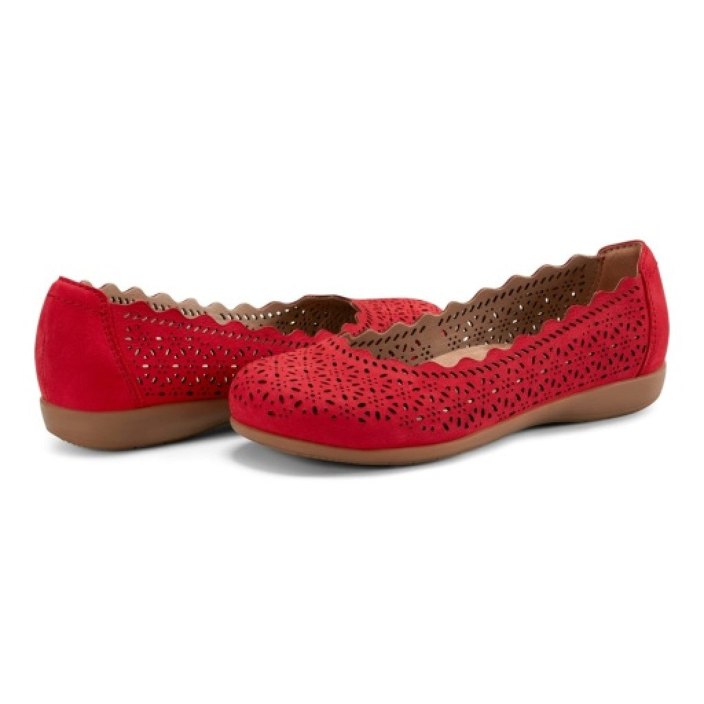 Earth Bria Cushioned Arch Support Slip-On Women's Ballet Flat - Medium Red - 7