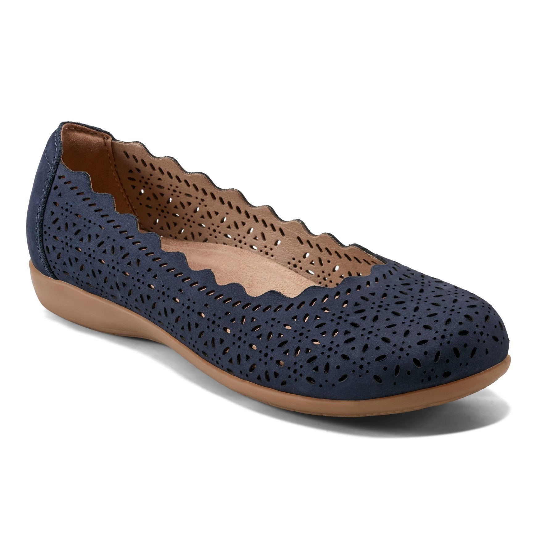 Earth Bria Cushioned Arch Support Slip-On Women's Ballet Flat - Navy Leather - 2