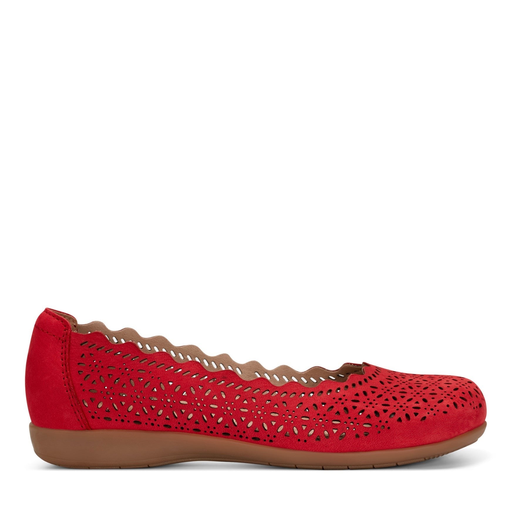 Earth Bria Cushioned Arch Support Slip-On Women's Ballet Flat - Red Leather - 1
