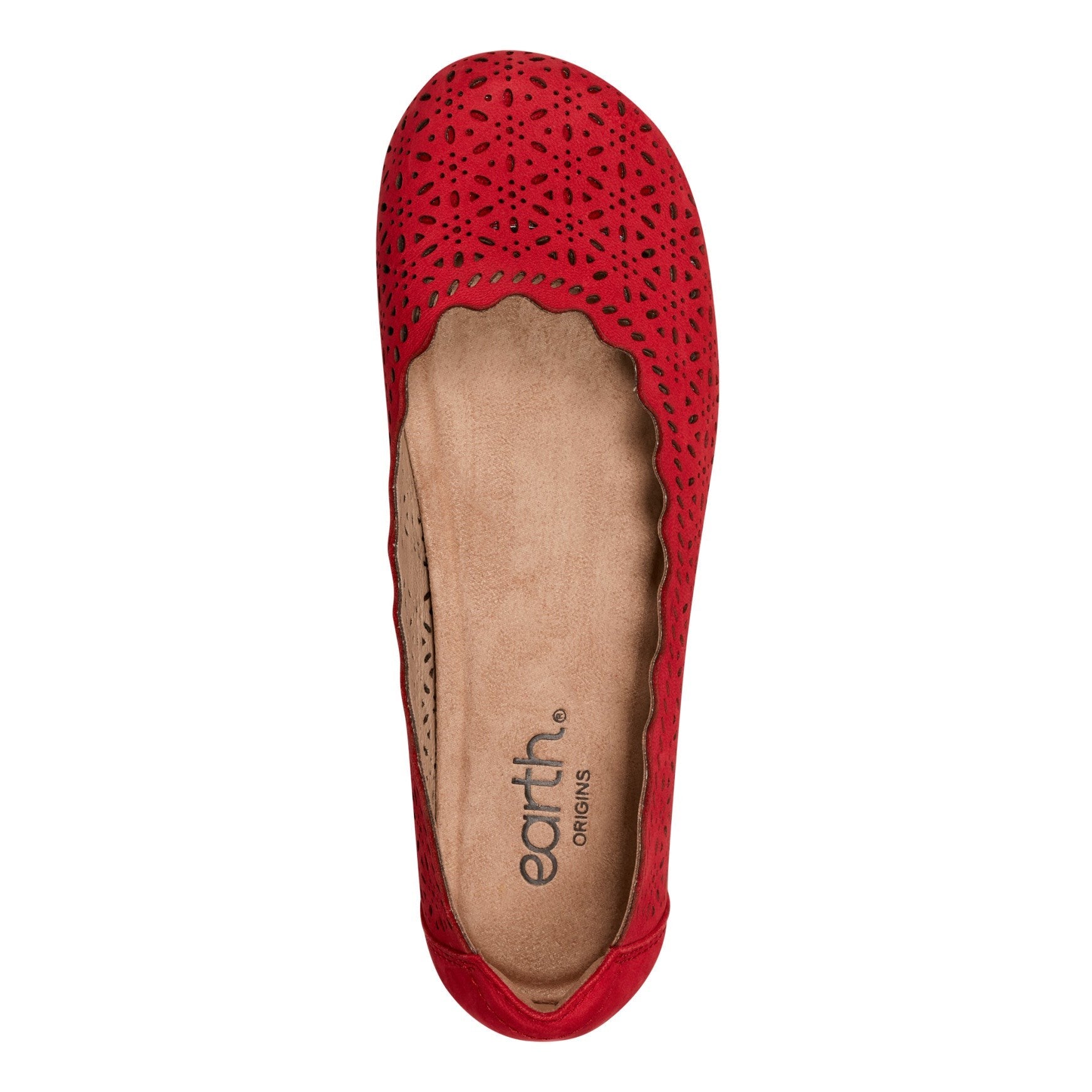 Earth Bria Cushioned Arch Support Slip-On Women's Ballet Flat - Red Leather - 5