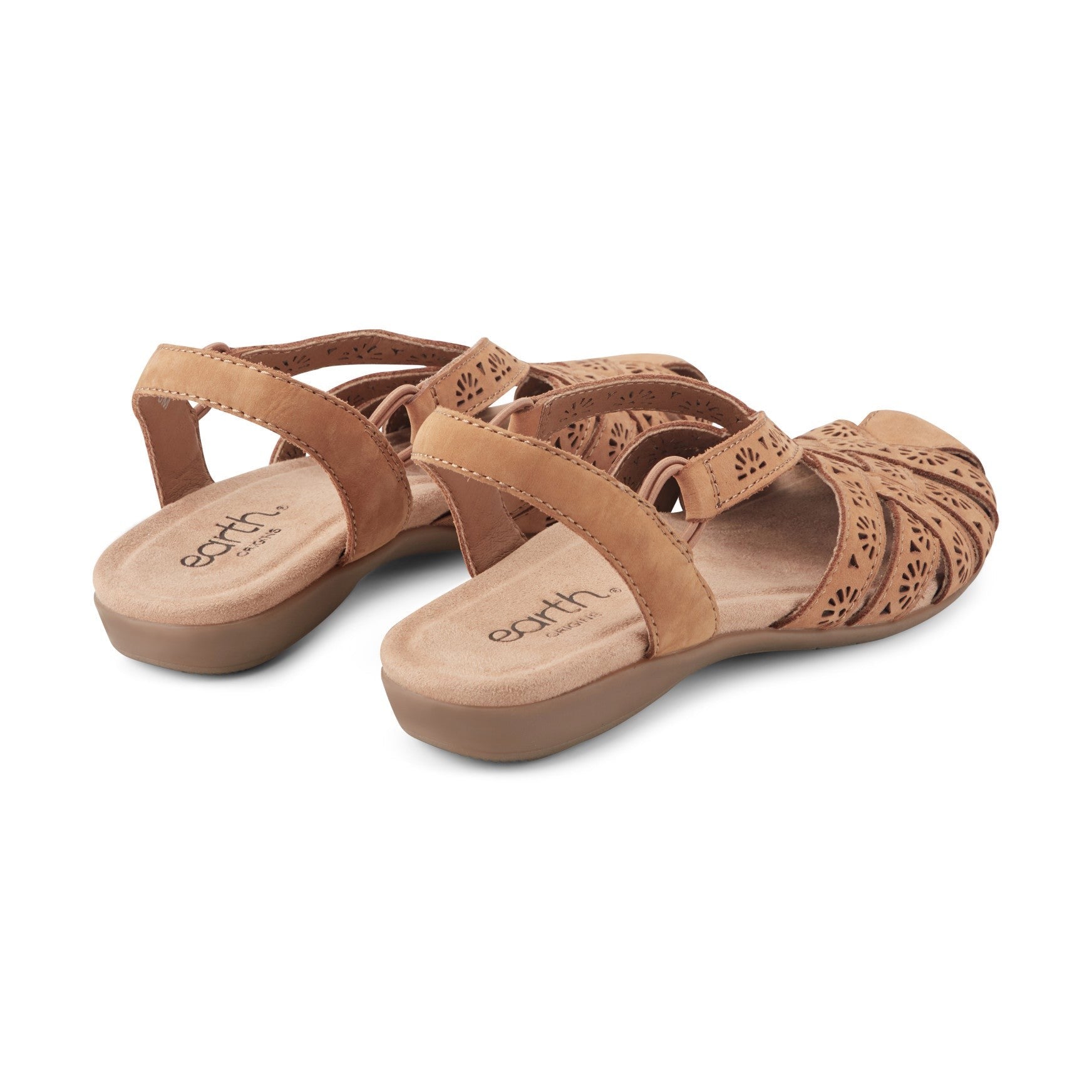 Earth Briel Cushioned Arch Support Slingback Flat Women's Casual Shoe - Dark Natural Leather - 3