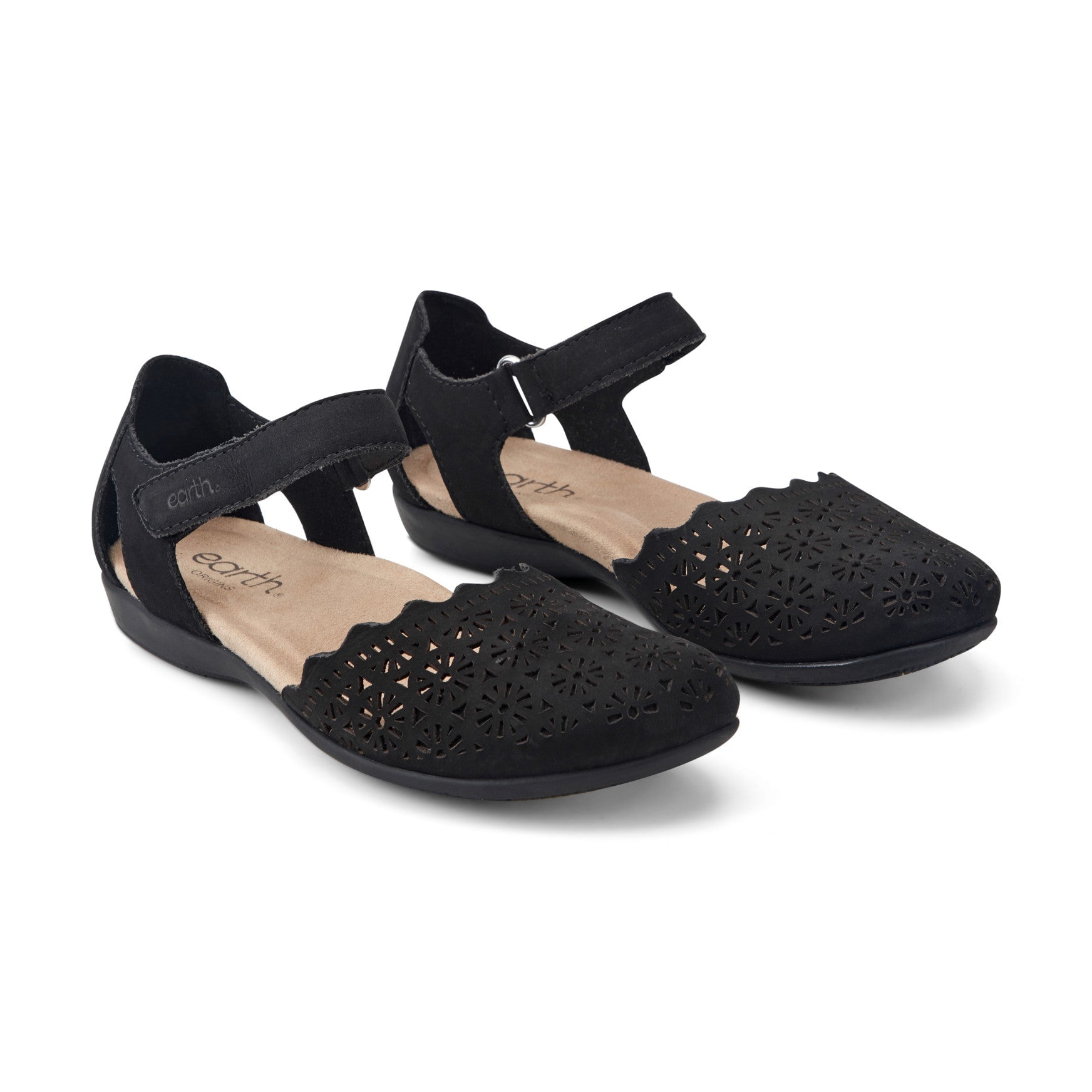 Earth Bronnie Casual Slip-On Perforated Cushioned Arch Support Women's Slip-On - Black Leather - View 2