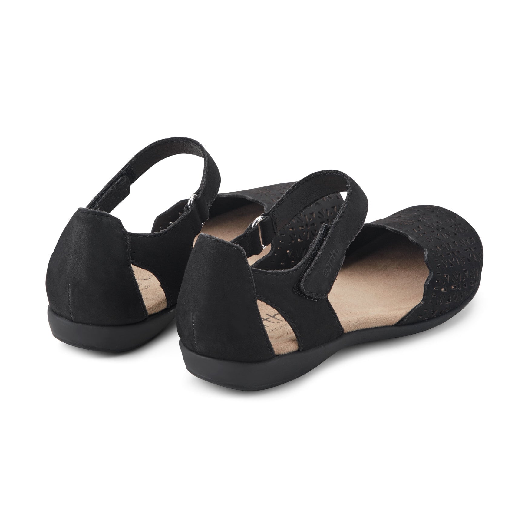 Earth Bronnie Casual Slip-On Perforated Cushioned Arch Support Women's Slip-On - Black Leather - View 4