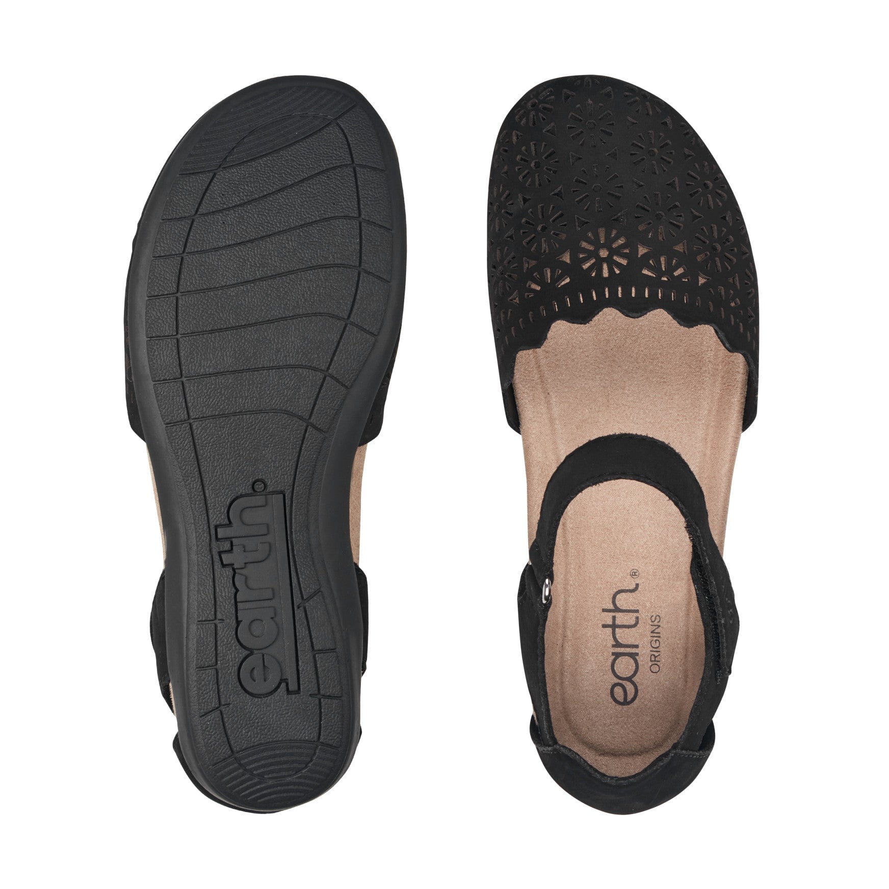 Earth Bronnie Casual Slip-On Perforated Cushioned Arch Support Women's Slip-On - Black Leather - View 6