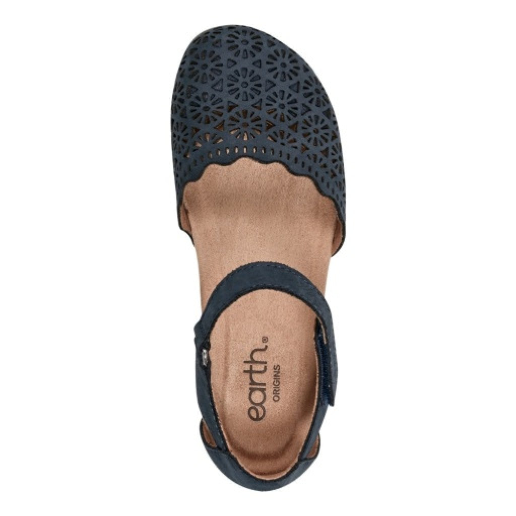 Earth Bronnie Casual Slip-On Perforated Cushioned Arch Support Women's Slip-On - Dark Blue - 6