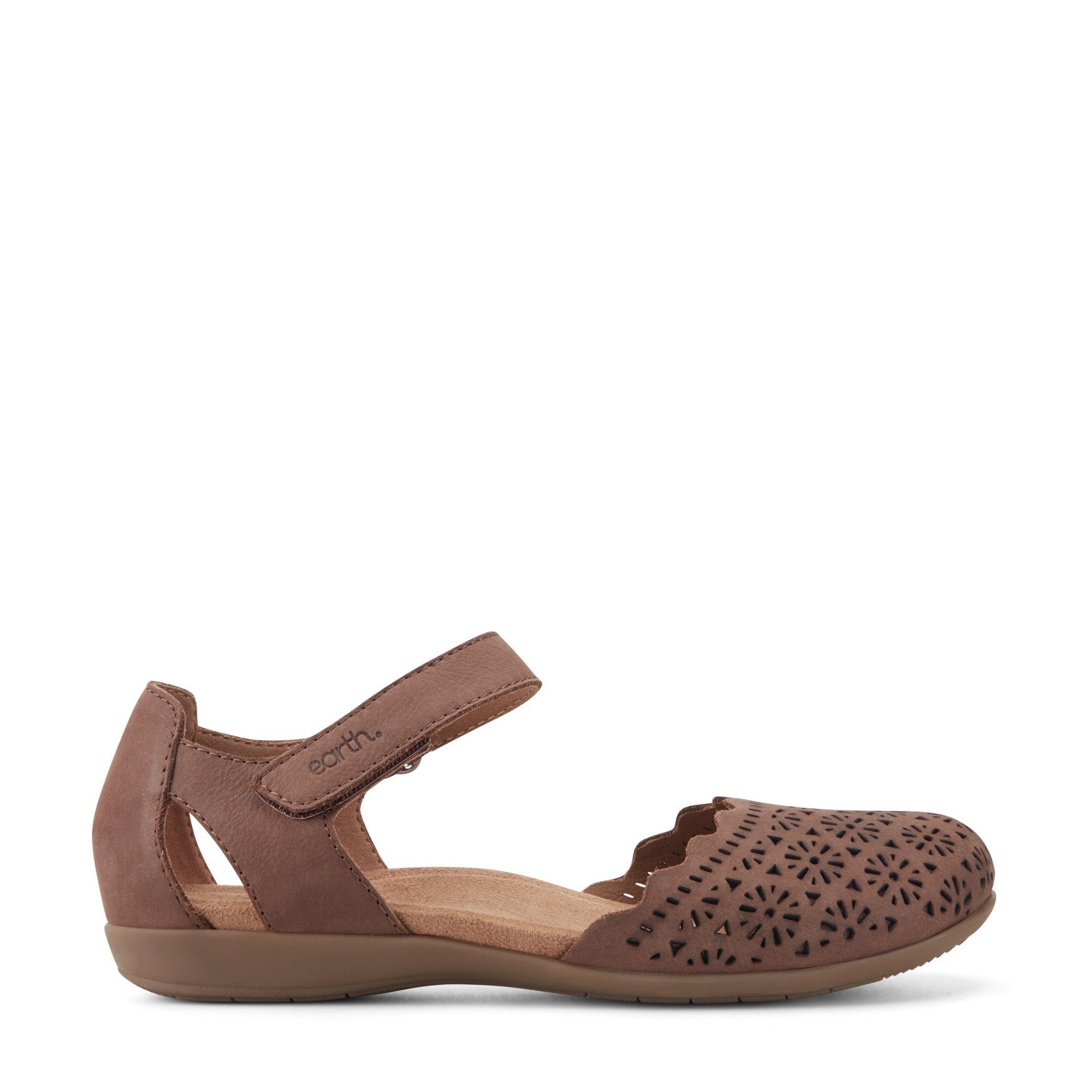 Earth Bronnie Casual Slip-On Perforated Cushioned Arch Support Women's Slip-On - Dark Brown Leather - 1
