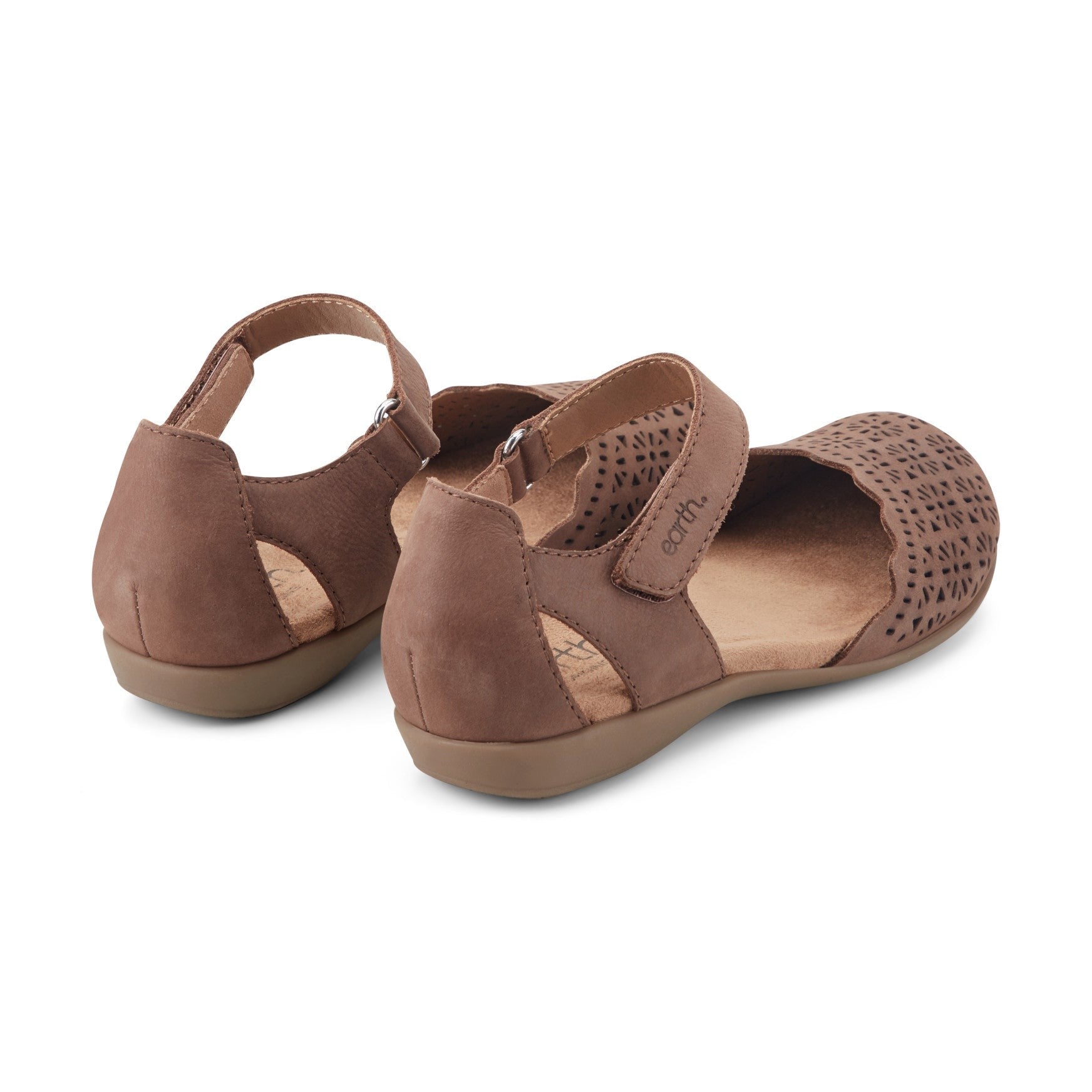 Earth Bronnie Casual Slip-On Perforated Cushioned Arch Support Women's Slip-On - Dark Brown Leather - 4