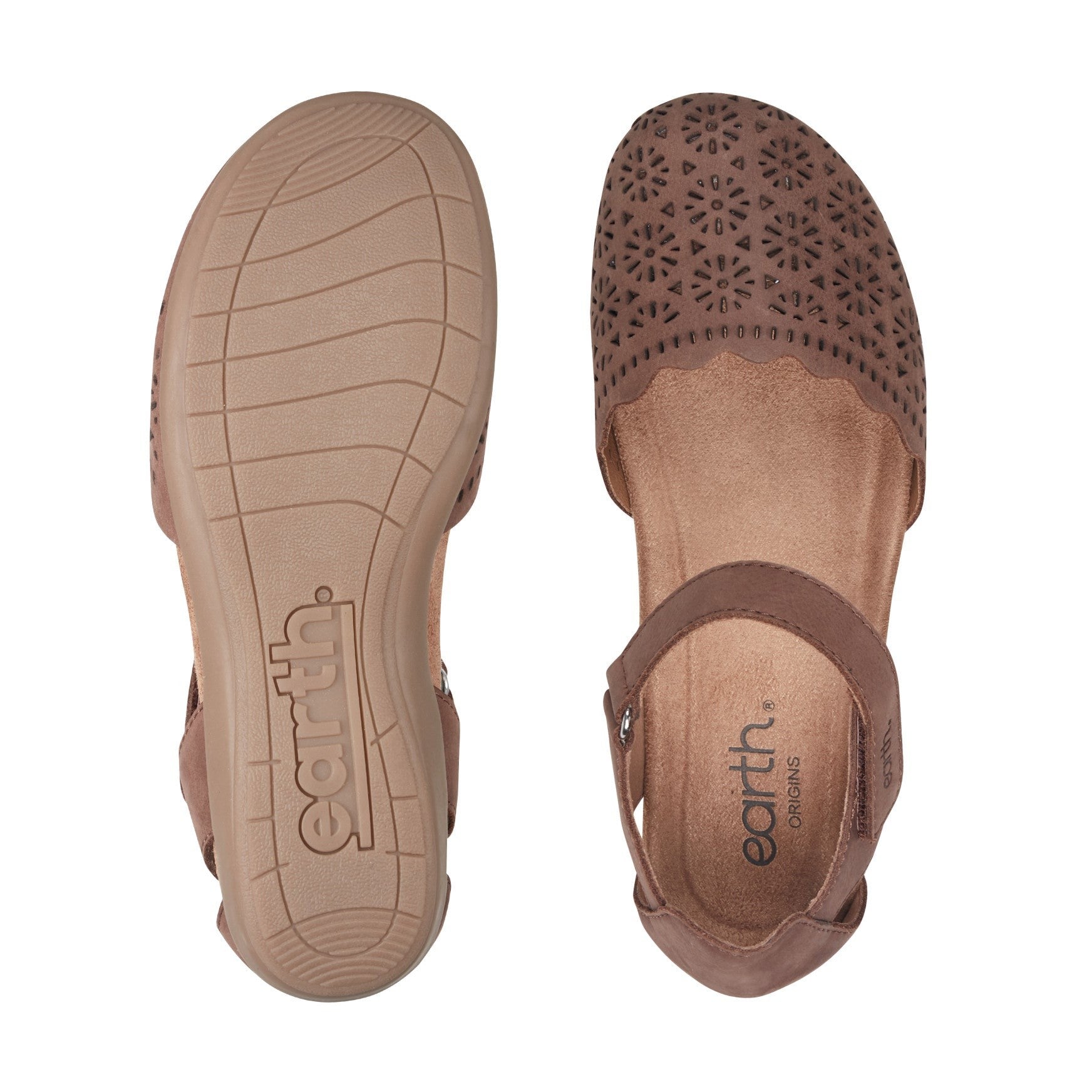 Earth Bronnie Casual Slip-On Perforated Cushioned Arch Support Women's Slip-On - Dark Brown Leather - 6