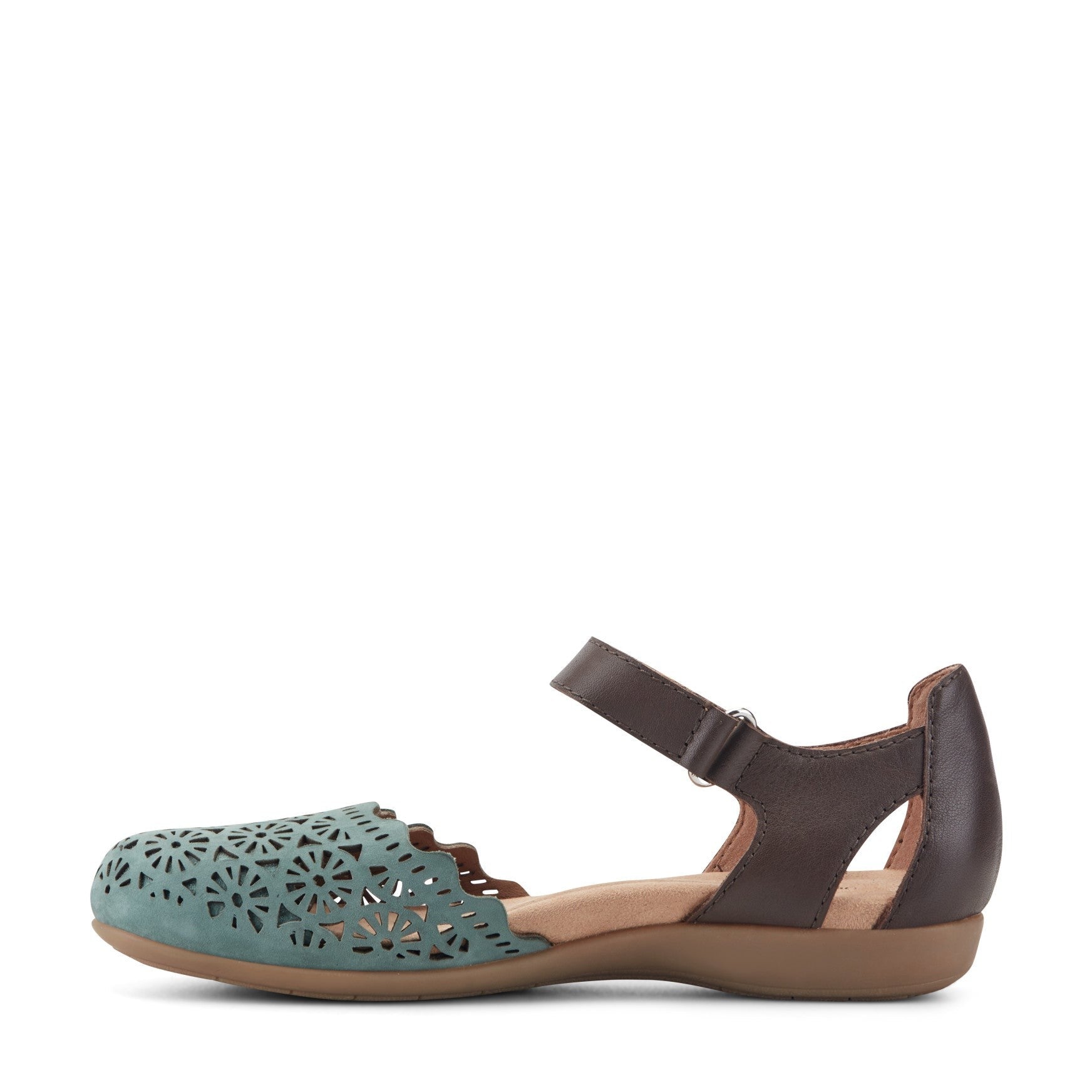 Earth Bronnie Casual Slip-On Perforated Cushioned Arch Support Women's Slip-On - Green/brown Leather - 5