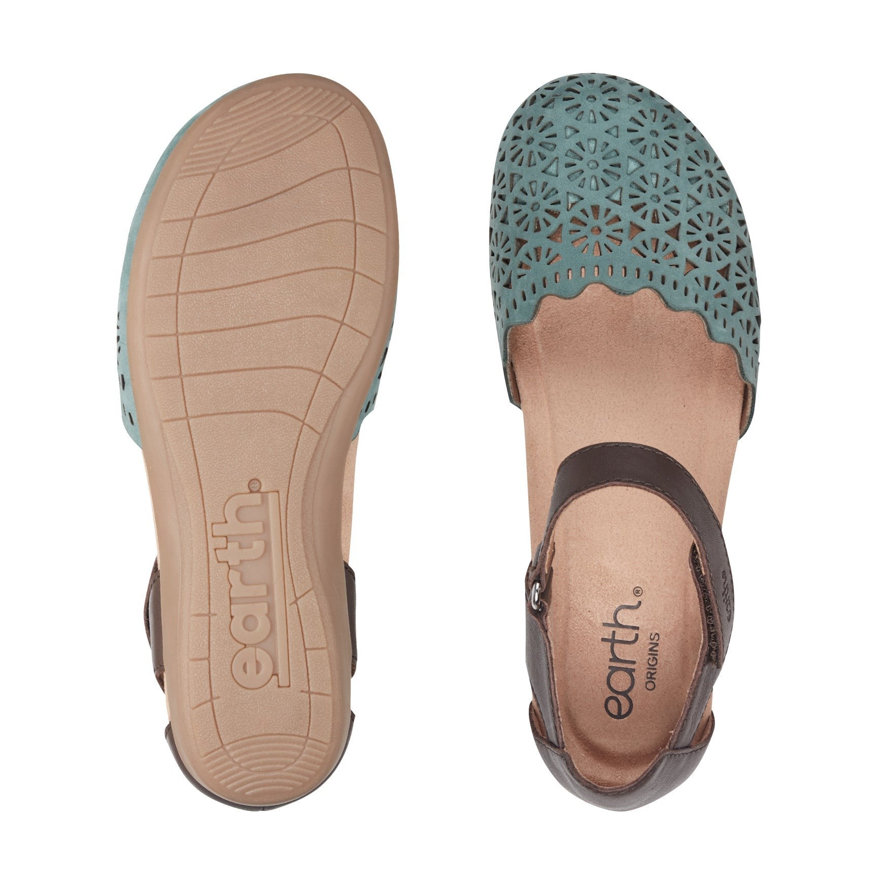 Earth Bronnie Casual Slip-On Perforated Cushioned Arch Support Women's Slip-On - Green/brown Leather - 6
