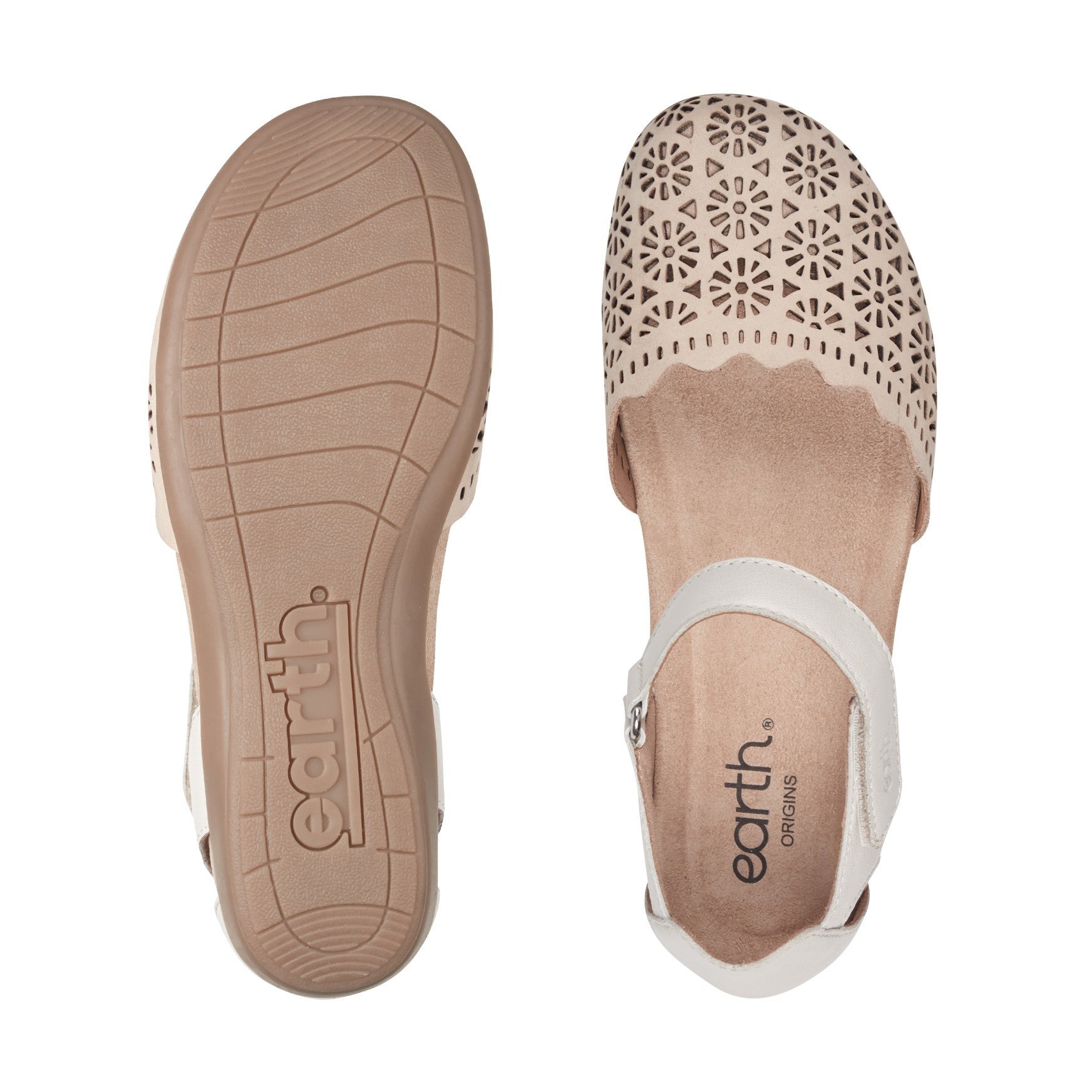 Earth Bronnie Casual Slip-On Perforated Cushioned Arch Support Women's Slip-On - Light Natural Leather - 6